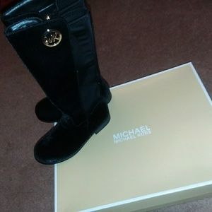 Girls MICHAEL KORS black velvet boots